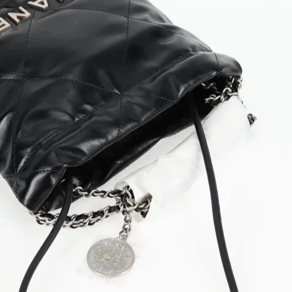 CHANEL Chanel 22 Small Matelasse Chain Bag Lamb Skin 2way Black CC Auth BA1051SM - Picture 7 of 15